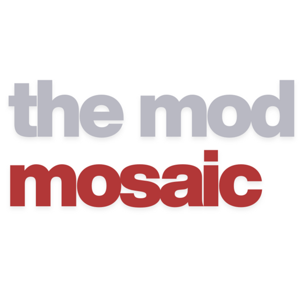 Text 'the mod mosaic' on a white background